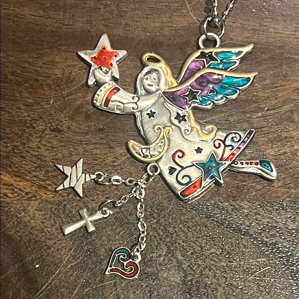 Ganz Car Angel Pendant Silver Multicolor